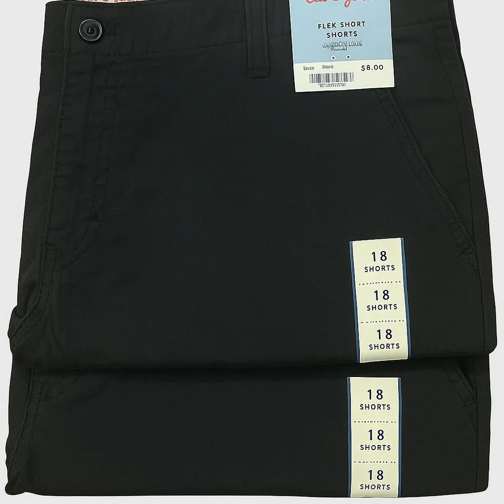 NWT Cat & Jack Shorts Size 18 Ebony Black Flat Front Adjustable Waist 2 Pack